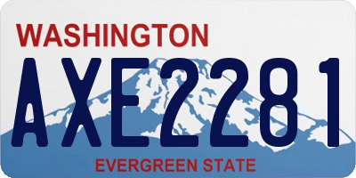 WA license plate AXE2281