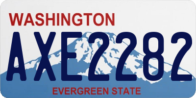 WA license plate AXE2282