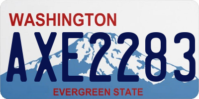 WA license plate AXE2283