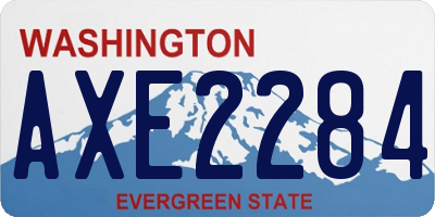WA license plate AXE2284