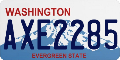 WA license plate AXE2285