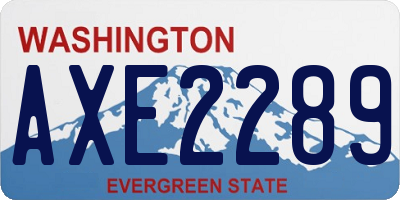 WA license plate AXE2289