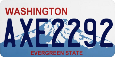 WA license plate AXE2292