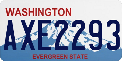 WA license plate AXE2293