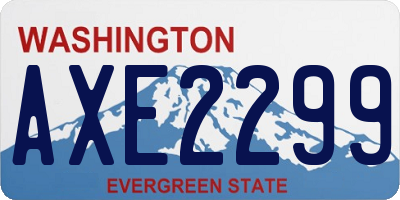 WA license plate AXE2299