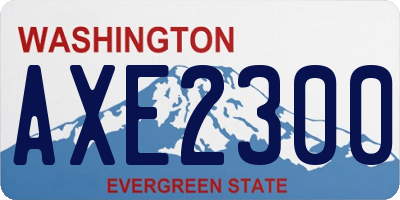 WA license plate AXE2300
