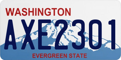 WA license plate AXE2301