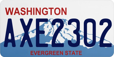 WA license plate AXE2302