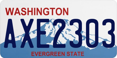 WA license plate AXE2303