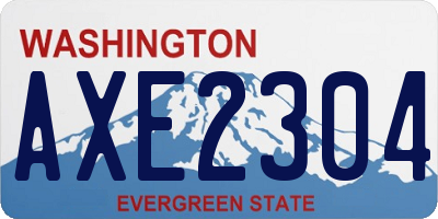 WA license plate AXE2304