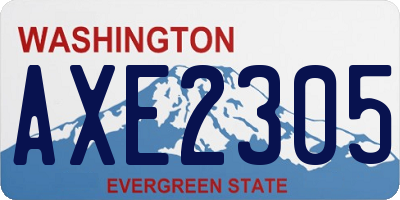 WA license plate AXE2305