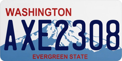 WA license plate AXE2308