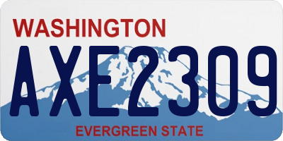 WA license plate AXE2309