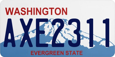 WA license plate AXE2311