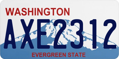 WA license plate AXE2312