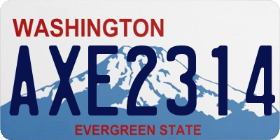 WA license plate AXE2314