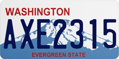 WA license plate AXE2315