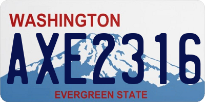 WA license plate AXE2316