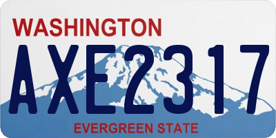 WA license plate AXE2317