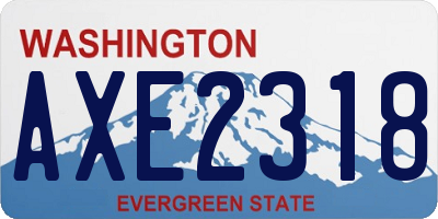 WA license plate AXE2318