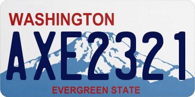 WA license plate AXE2321