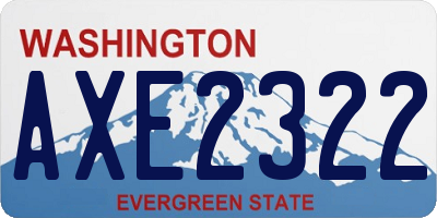 WA license plate AXE2322