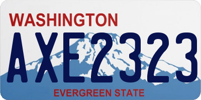 WA license plate AXE2323