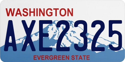 WA license plate AXE2325