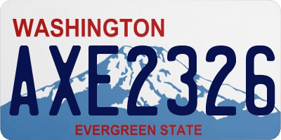WA license plate AXE2326