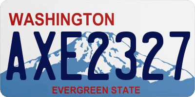 WA license plate AXE2327