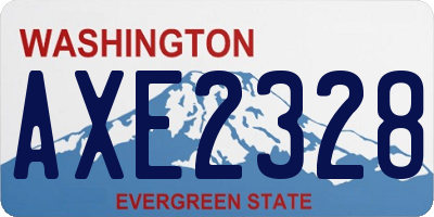 WA license plate AXE2328