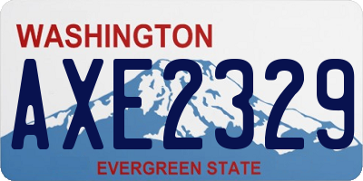 WA license plate AXE2329