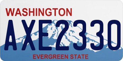 WA license plate AXE2330