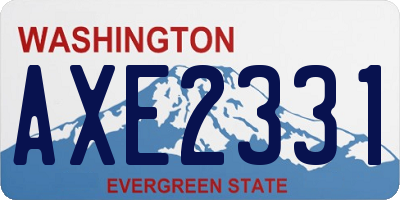 WA license plate AXE2331