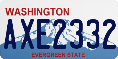 WA license plate AXE2332
