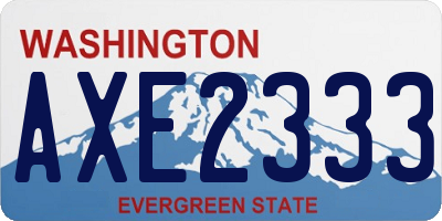 WA license plate AXE2333