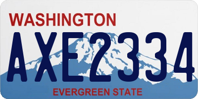 WA license plate AXE2334