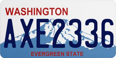 WA license plate AXE2336