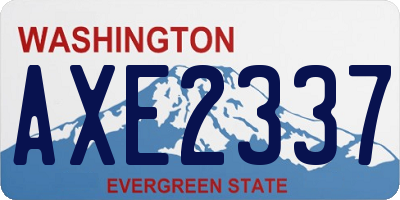 WA license plate AXE2337
