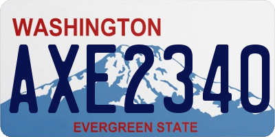 WA license plate AXE2340