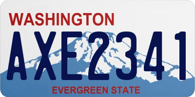 WA license plate AXE2341
