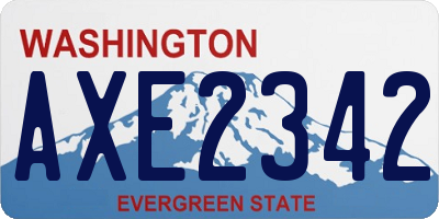 WA license plate AXE2342