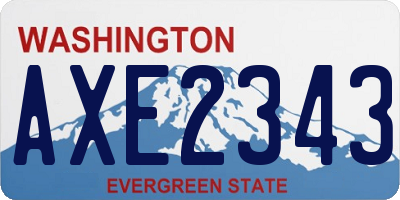 WA license plate AXE2343