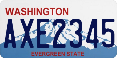 WA license plate AXE2345