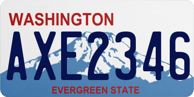 WA license plate AXE2346