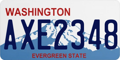 WA license plate AXE2348
