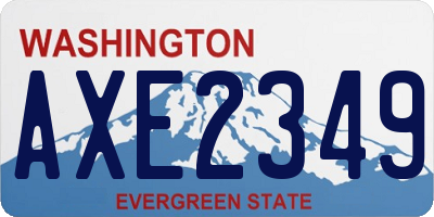 WA license plate AXE2349