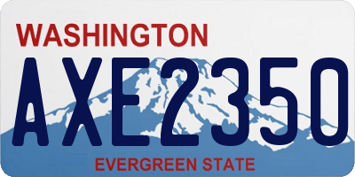 WA license plate AXE2350