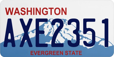 WA license plate AXE2351