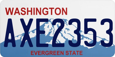 WA license plate AXE2353